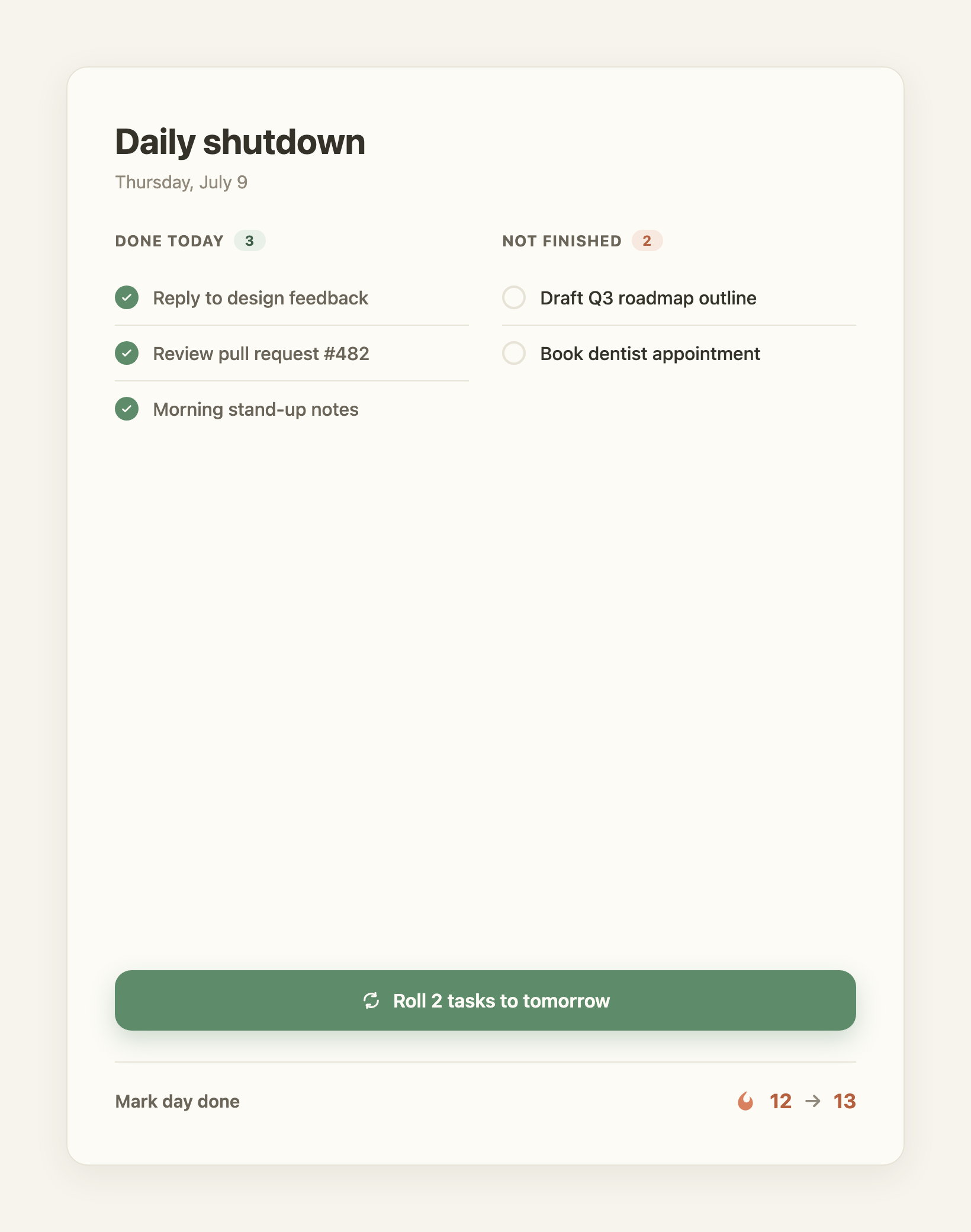 Daily Shutdown: 하루를 마무리하세요