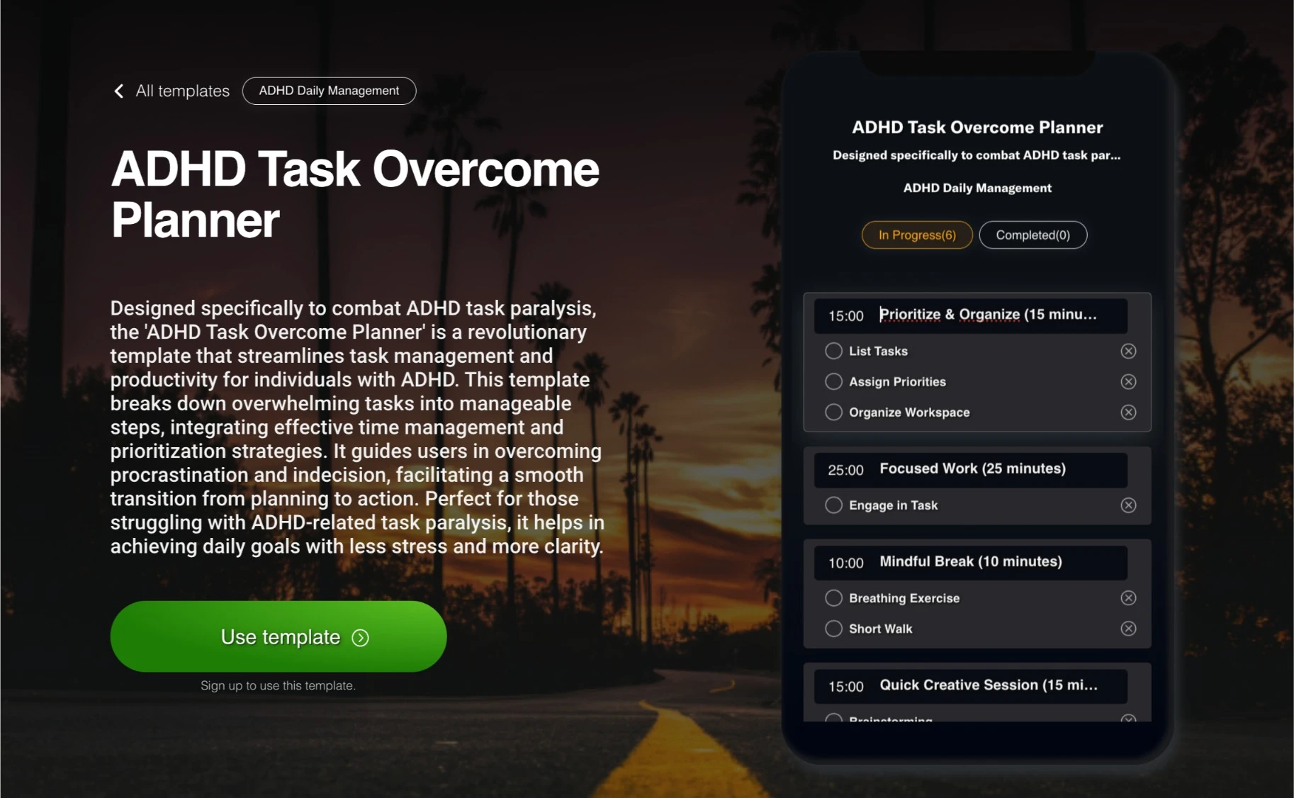 ADHD Task Overcome Planner