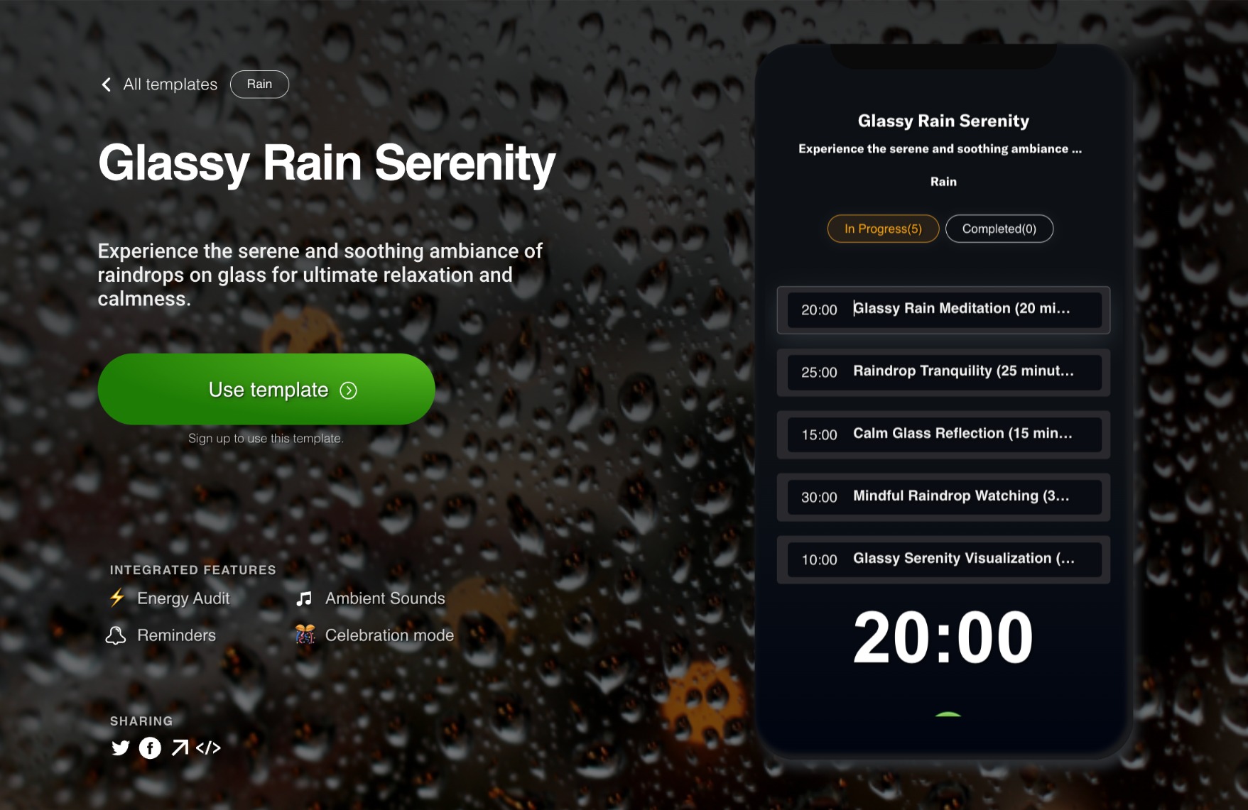 Glassy Rain Serenity | FocusBox