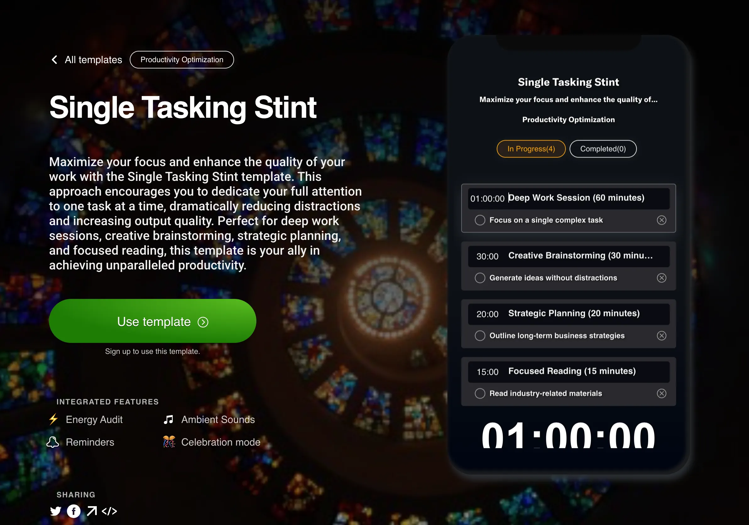 Single Tasking Stint